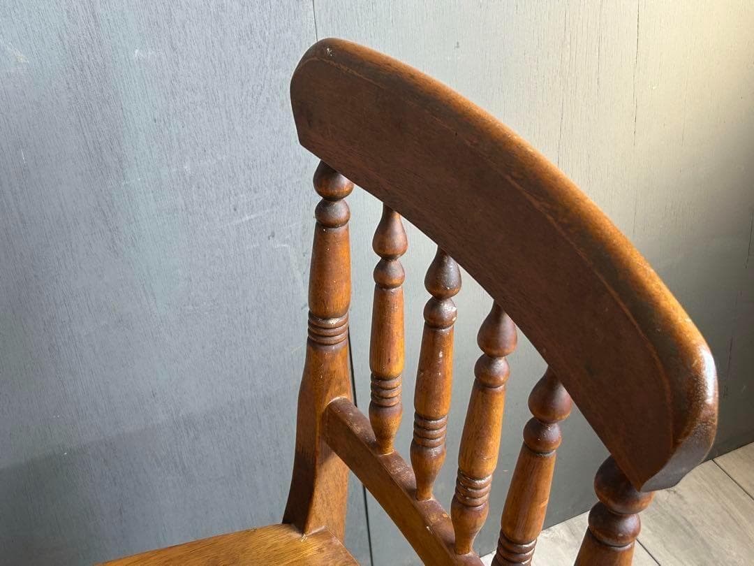 希少　アンティーク　シンプル　無垢材チェア　スポークチェア　ヴィンテージ　IZ