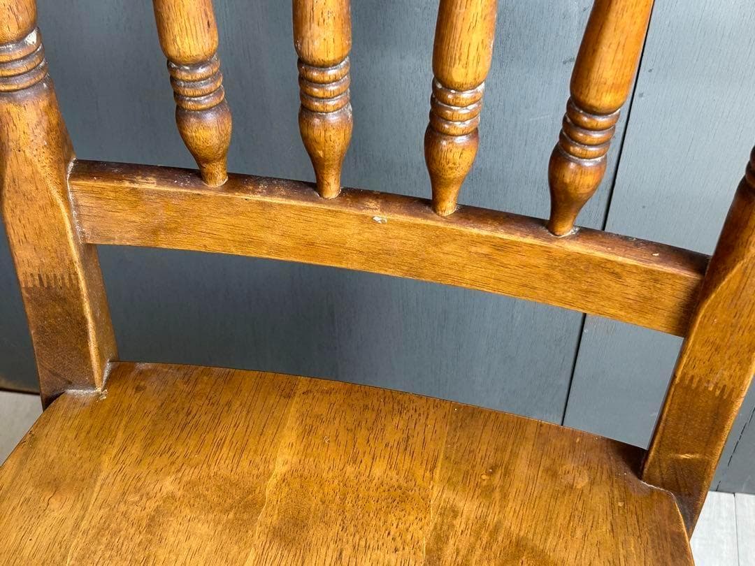 希少　アンティーク　シンプル　無垢材チェア　スポークチェア　ヴィンテージ　IZ