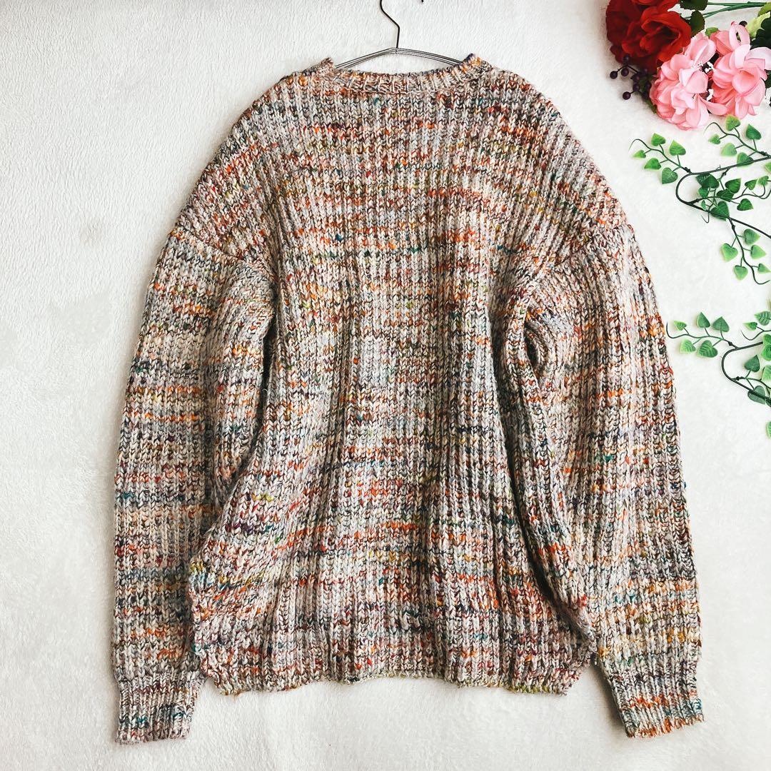 エンフォルド ENFOLD★ファンシーヤーン ビッグシルエット ローゲージニット