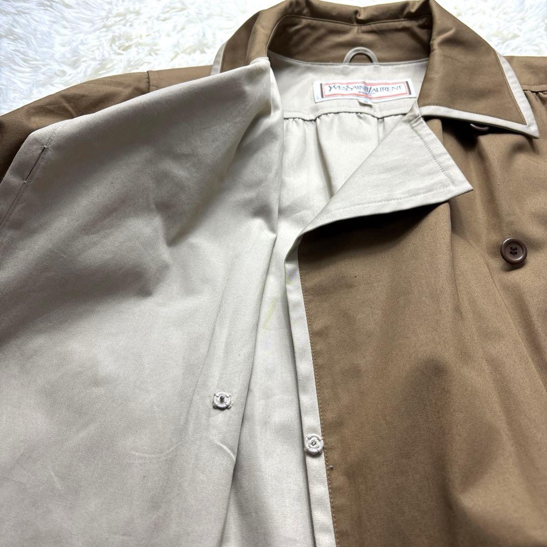 ◾︎ヴィンテージ 90s' YSL Aラインステンカラーコート ロングジャケット