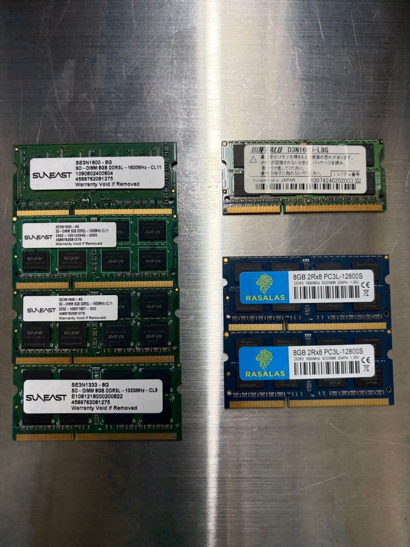 し*ん様 SAMSUNG他 メモリ 8GB DDR3 20枚 合計160GB
