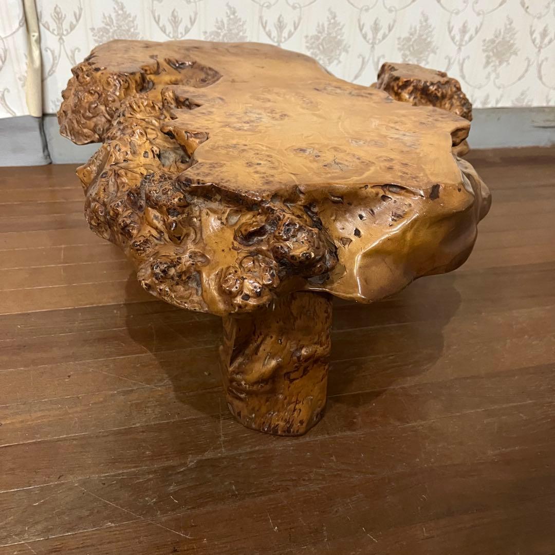 【アンティーク】木製 無垢材 切り株 木の根 座卓 飾り台 花台 古道具 古民家