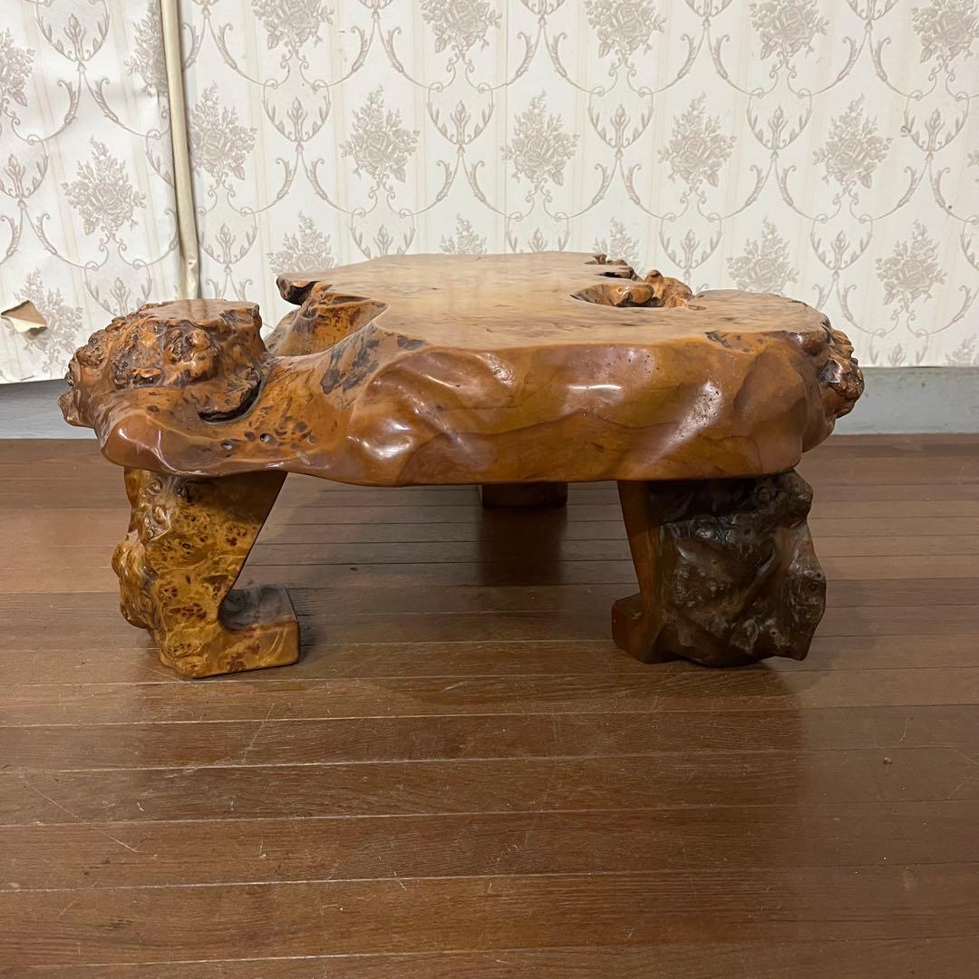 【アンティーク】木製 無垢材 切り株 木の根 座卓 飾り台 花台 古道具 古民家