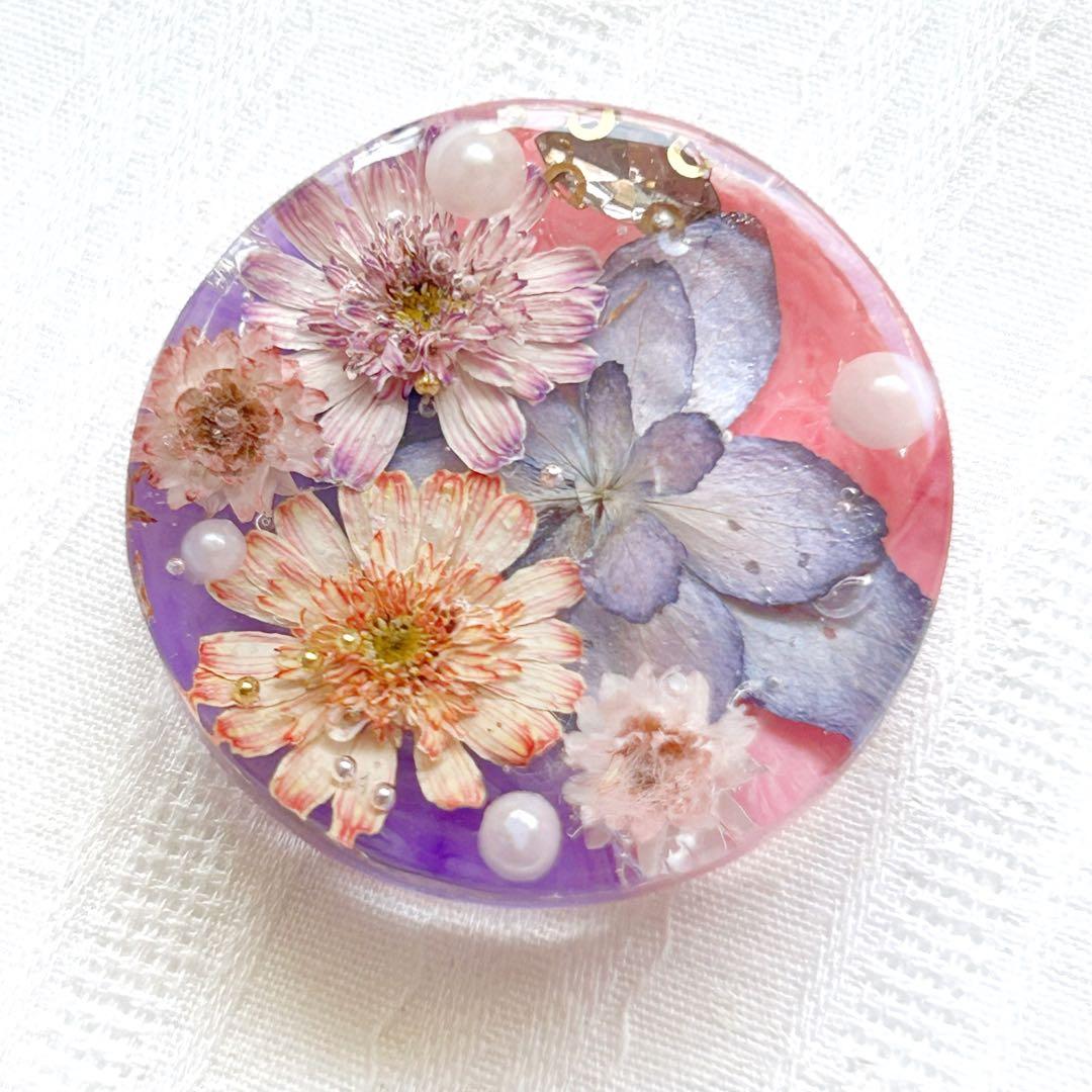 No.2550 ハンドメイド　ヘアゴム　レジン　ドライフラワー