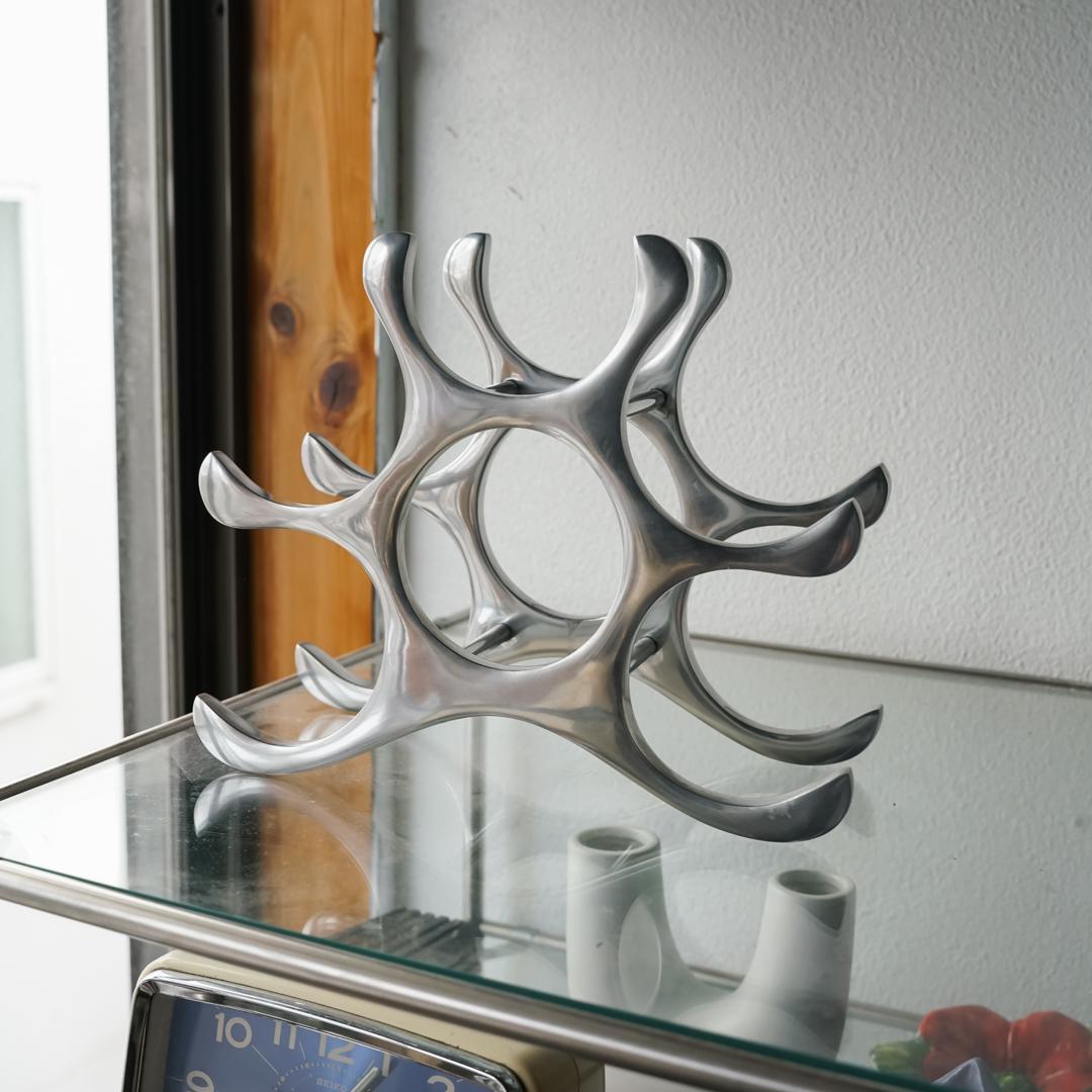 \"Michael Noll\" メタル ワインラック ヴィンテージ オブジェ