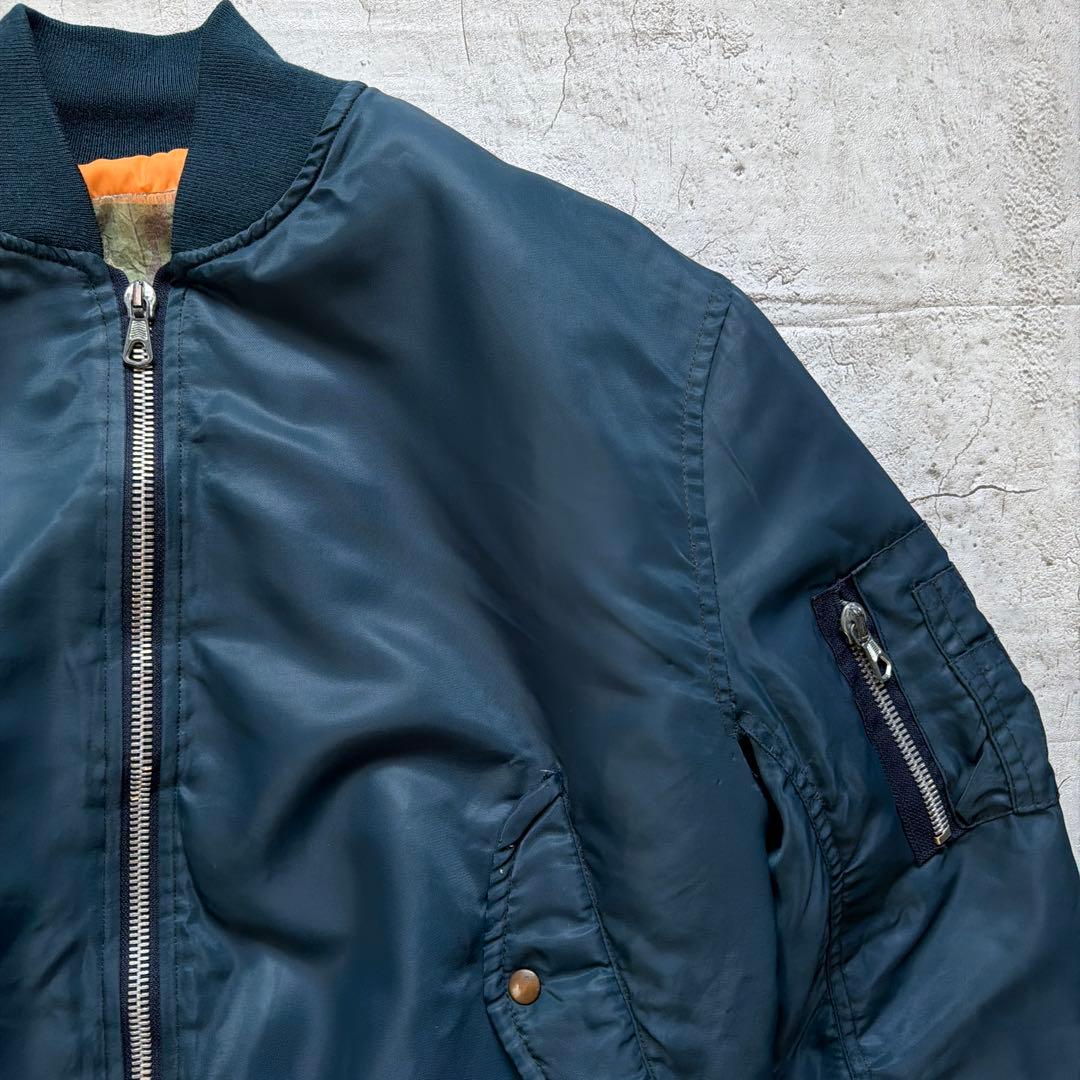 90s Ma-1 フライトジャケット　イタリア製　ネイビー