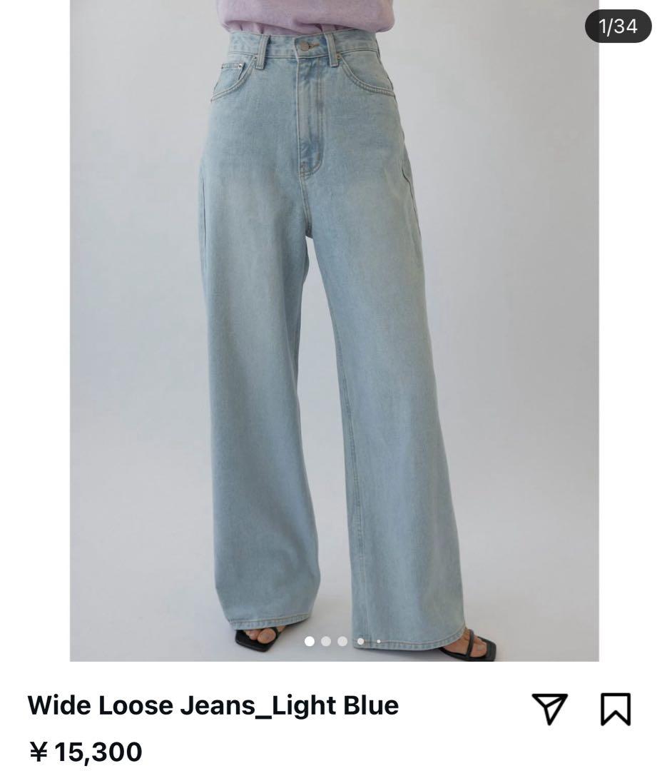 ワイドルーズジーンズ ライトブルー M long