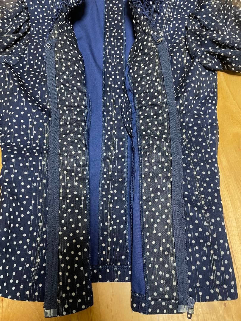 SONIA JOHNES ネイビー ドット柄 長袖ブラウス 【サイズ3表記】