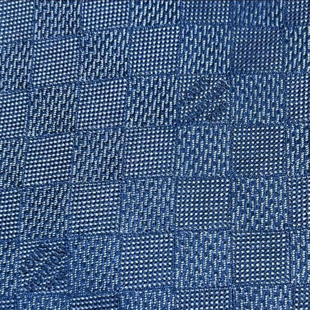 極美品　Louis Vuitton ダミエクラシック　ブルー　　ネクタイ　肉厚
