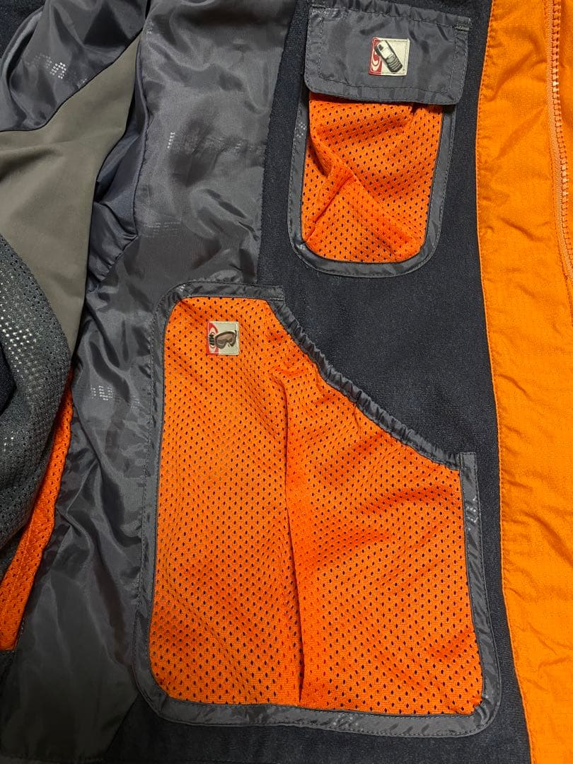 00s SALOMON　旧ロゴ　スキーウェア　セットアップ　M オレンジ　グレー