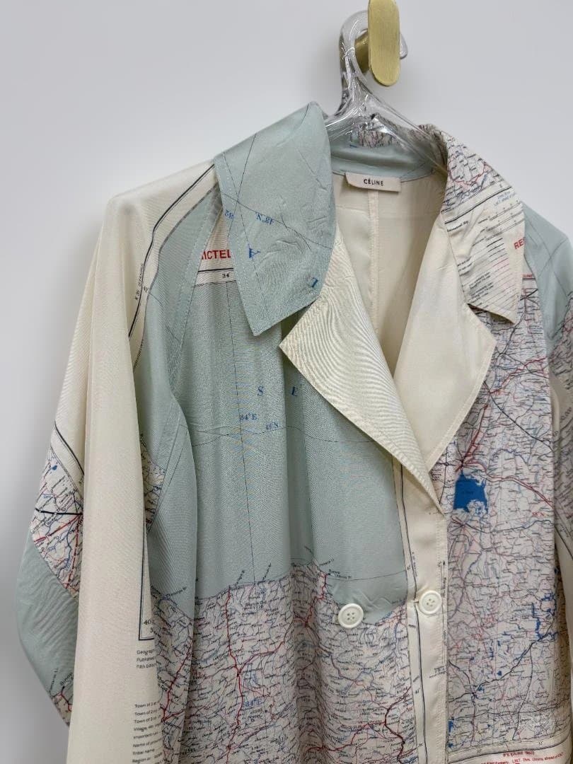 セリーヌ　フィービー期 　ICONIC MAP TRENCH IN SILK