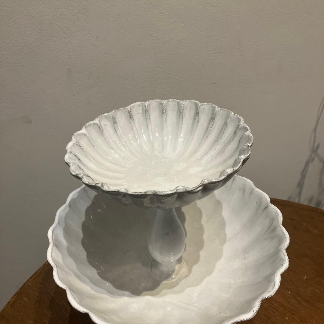 Astier de Villatte ペギー・コンポート・ダブル　ケーキスタンド