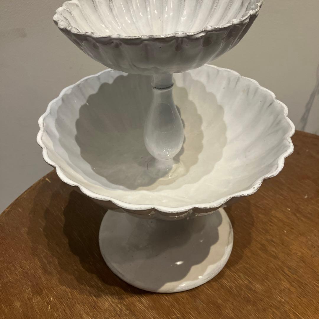 Astier de Villatte ペギー・コンポート・ダブル　ケーキスタンド