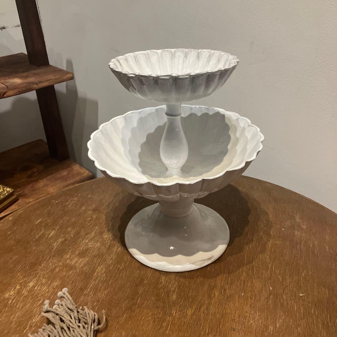 Astier de Villatte ペギー・コンポート・ダブル　ケーキスタンド