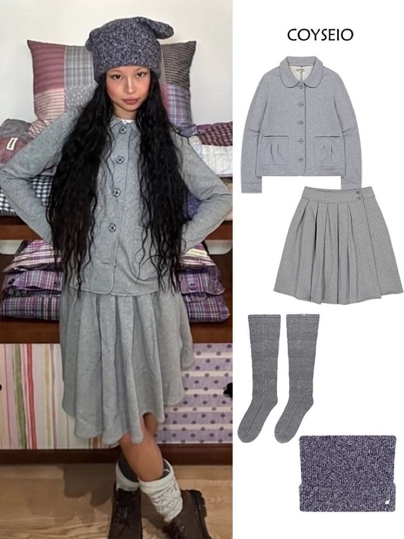 トップス coyseio SWEAT JACKET MELANGE GREY