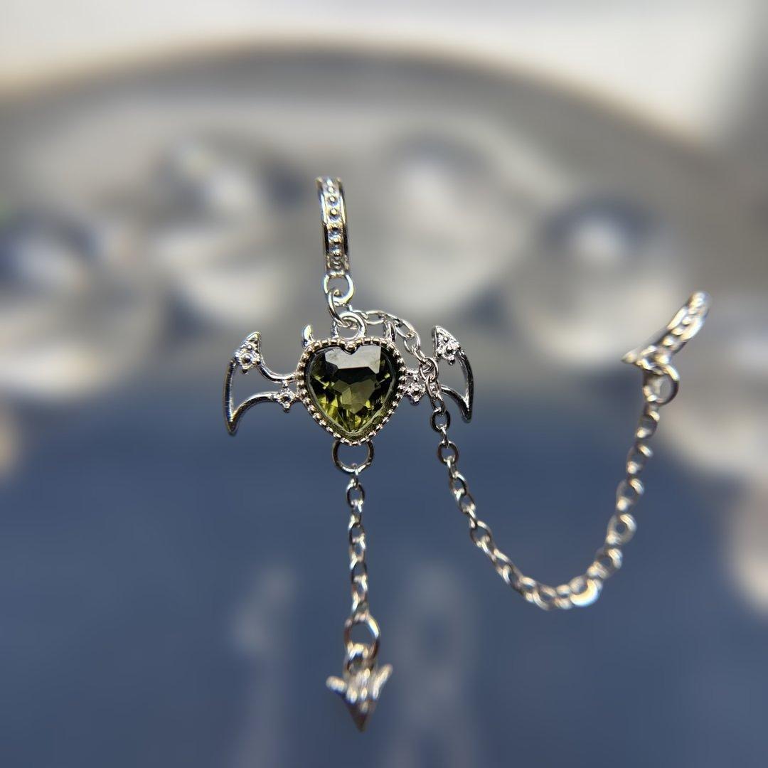 ユッキー天然アイリス水晶+モルダバイト隕石パーツブレス　12-215