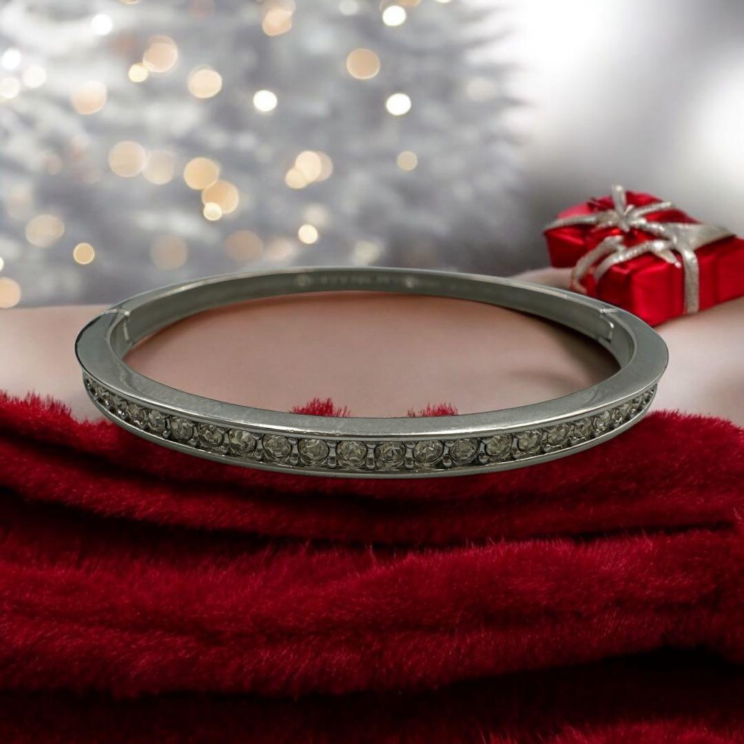 GIVENCHY バングル スワロフスキー ロゴ ブレスレット ロゴ シルバー