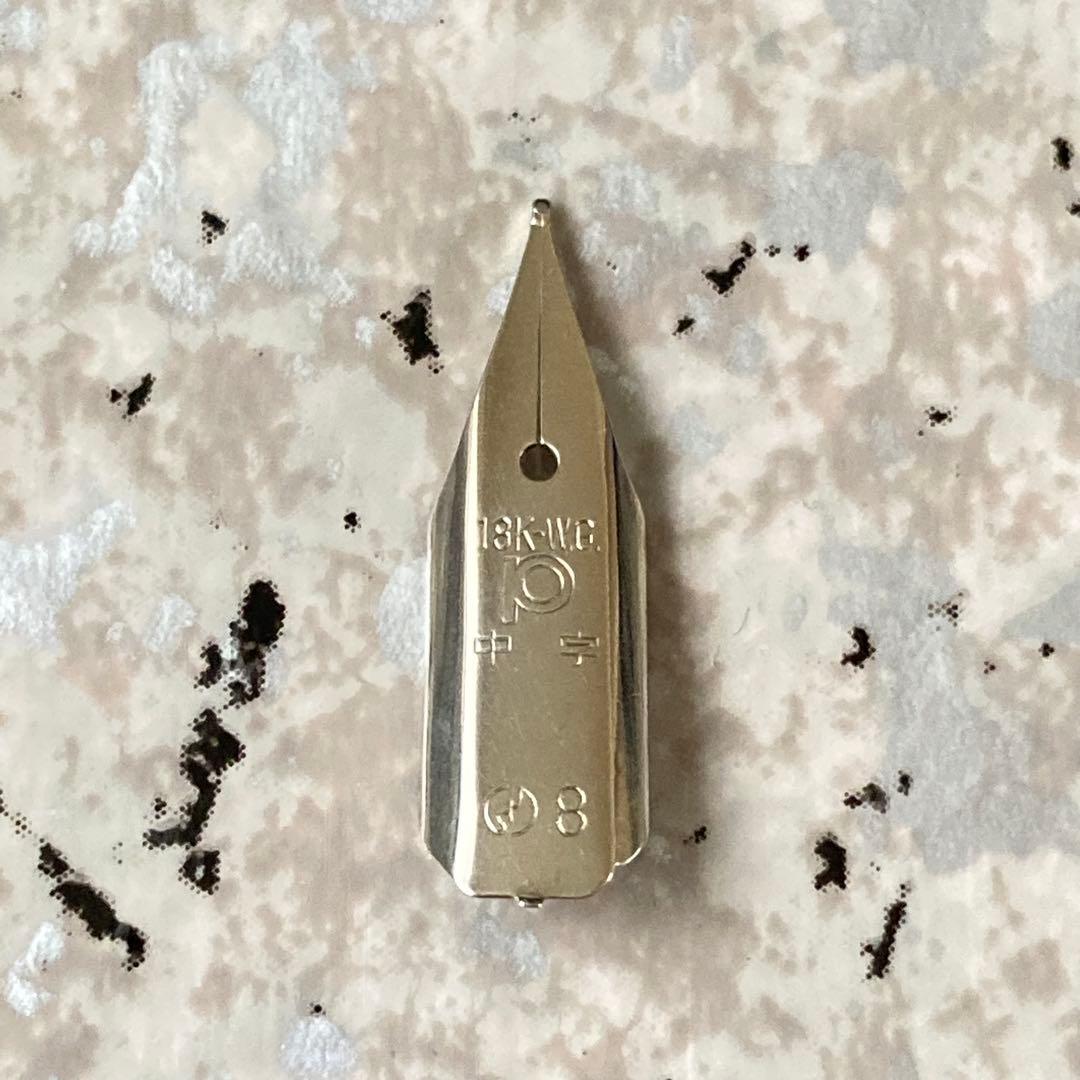 #062 オーバーホール済み 万年筆 プラチナ 蝕刻 ショート18k WG