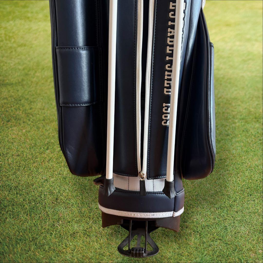 パーリーゲイツ　キャディバッグ　ショルダー式　スタンド式　軽量　紺　ネイビー