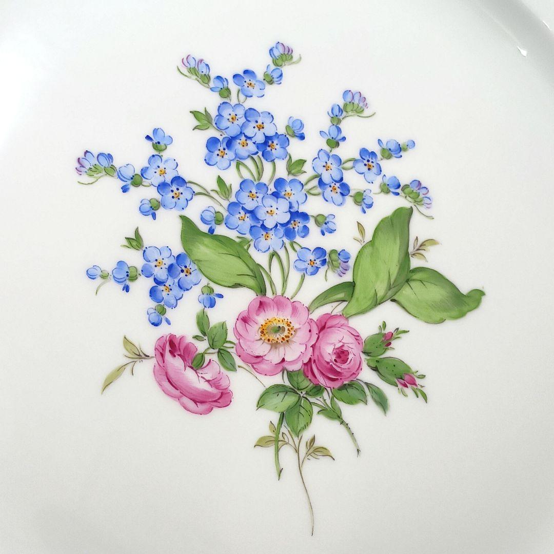 Y3158-6 マイセン フラワー 手付プレート 皿 直径26.5㎝