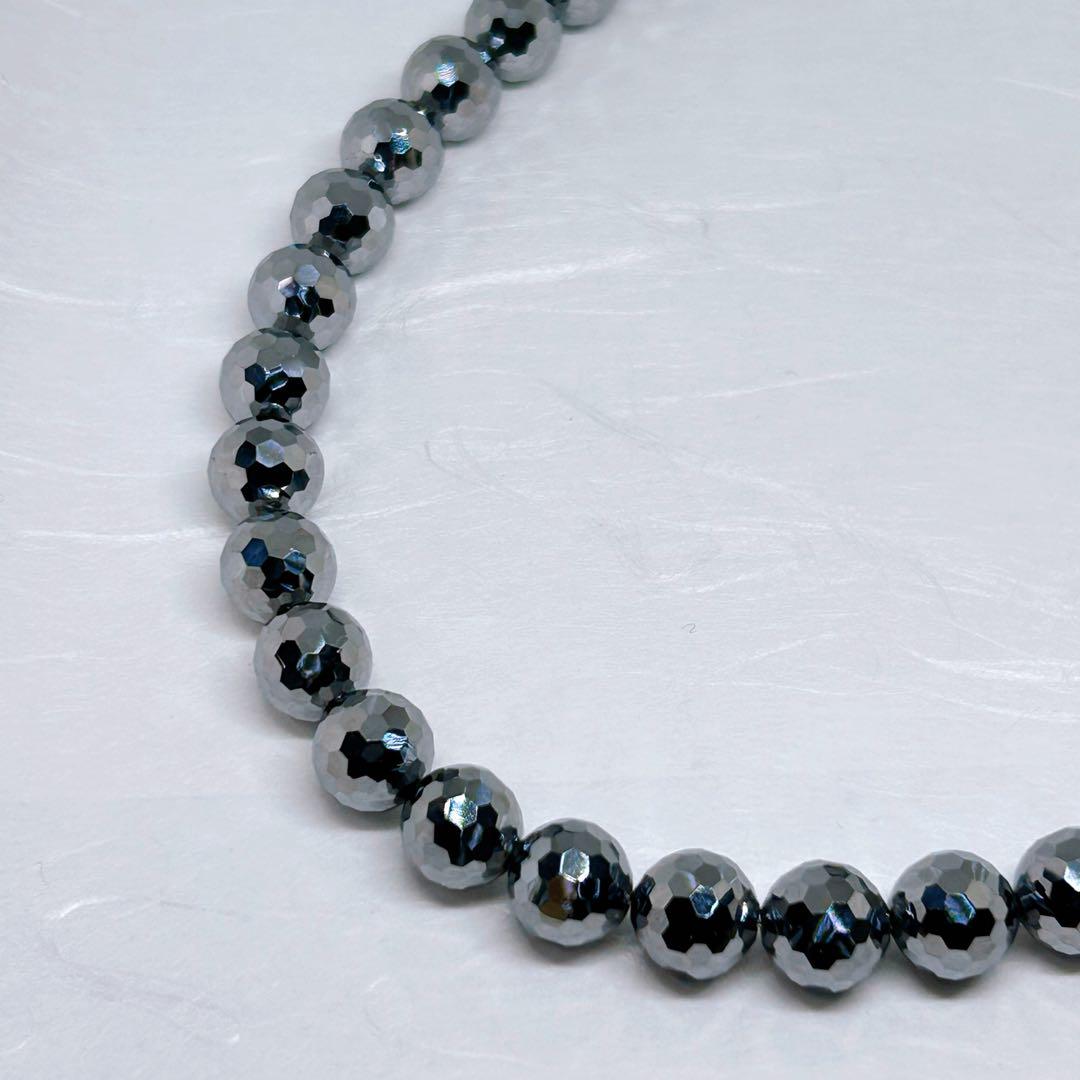 テラヘルツ128面カット10mmネックレス50cm+アジャスター5cm氷溶けます