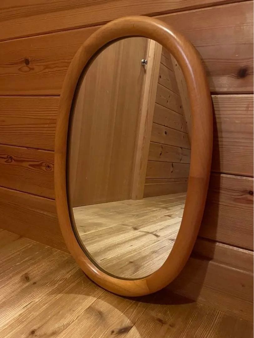 激レア 飛騨産業 キツツキマーク 壁掛け鏡 ヴィンテージ ジャパニーズモダン