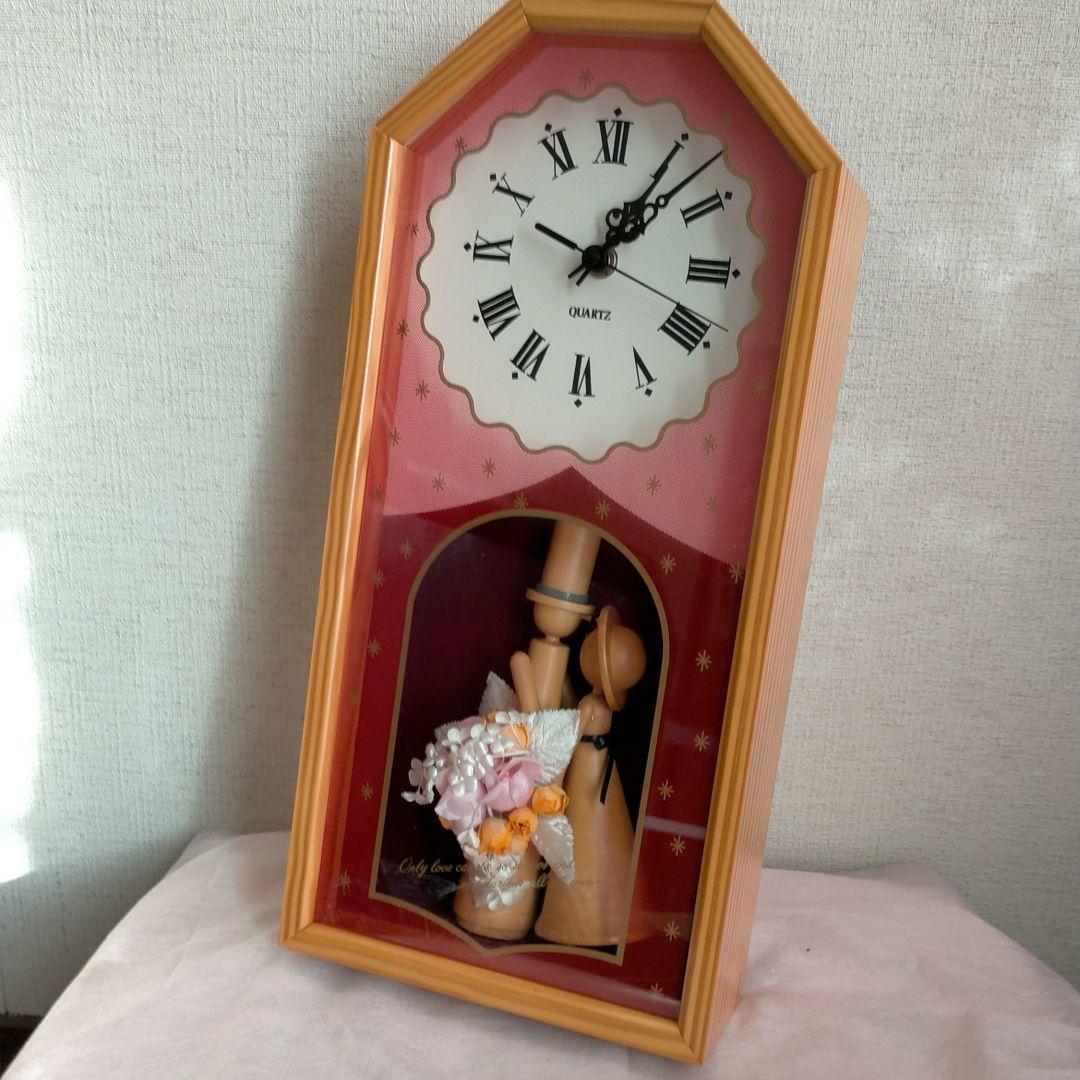 ハンドメイド柱時計ウエディング　昭和レトロ