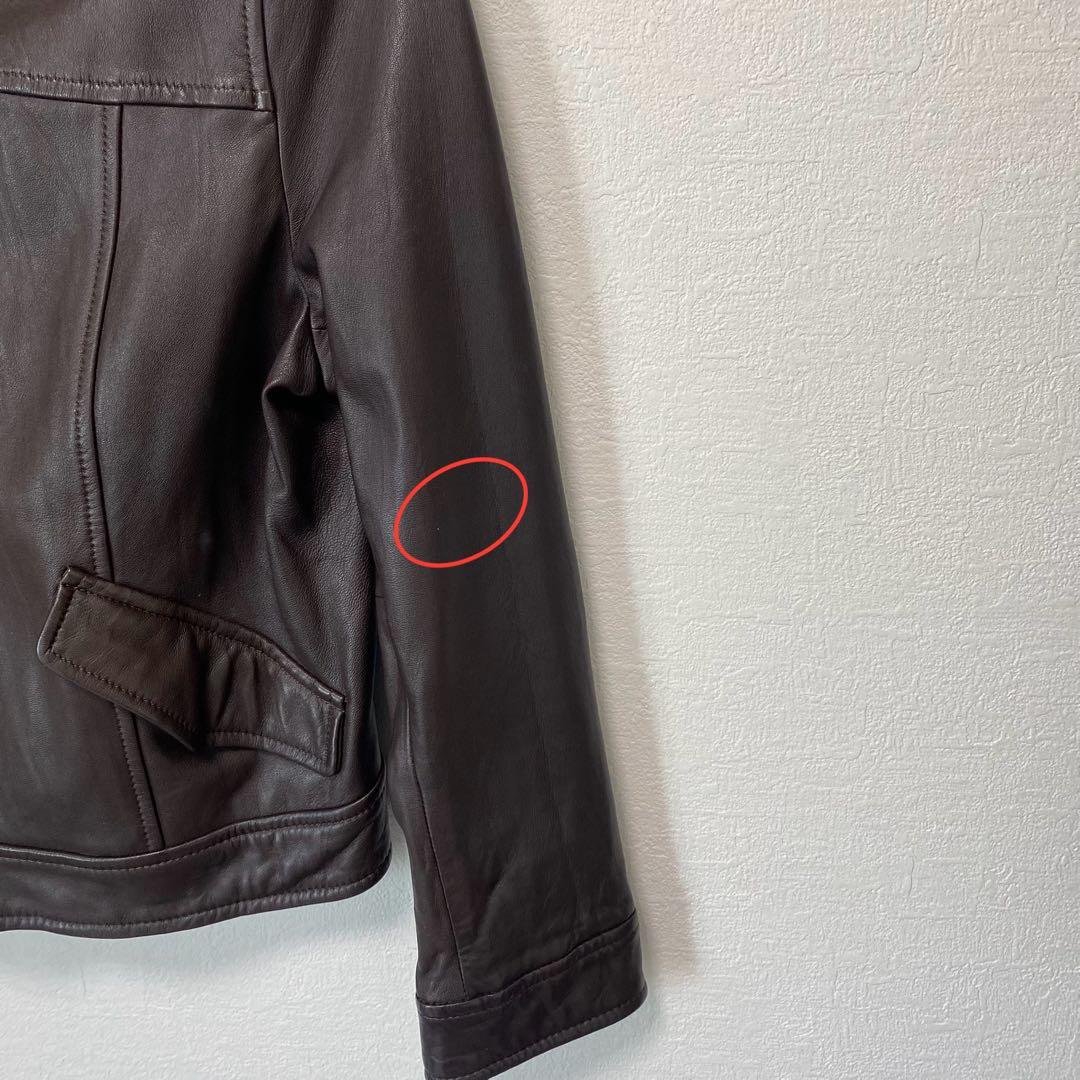 23区　 46サイズ　X L相当　羊革　ラムレザー　ジャケット　ダークブラウン