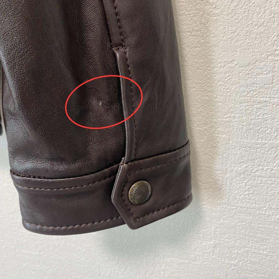 23区　 46サイズ　X L相当　羊革　ラムレザー　ジャケット　ダークブラウン