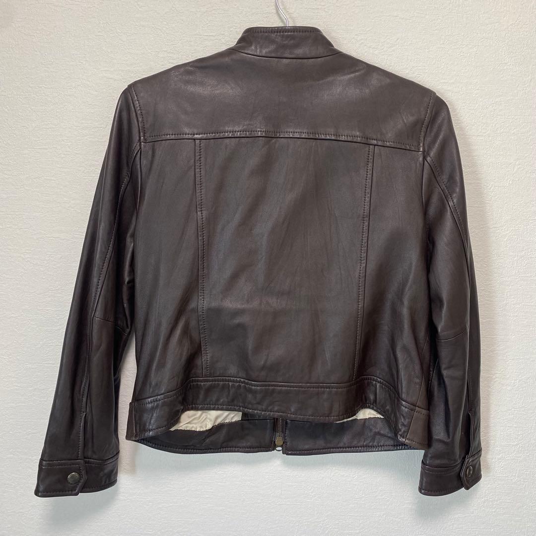 23区　 46サイズ　X L相当　羊革　ラムレザー　ジャケット　ダークブラウン