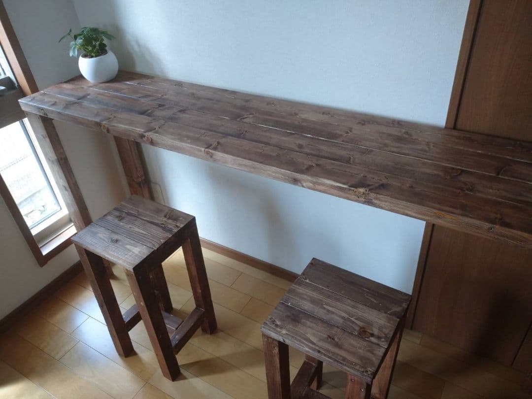 カウンターテーブル　ダイニングテーブル　180 アンティーク　木材