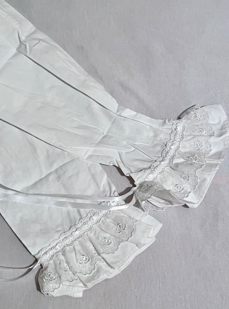 付け袖ブラウス 半袖/長袖 ホワイトM 新品 華ロリ　ロリータ