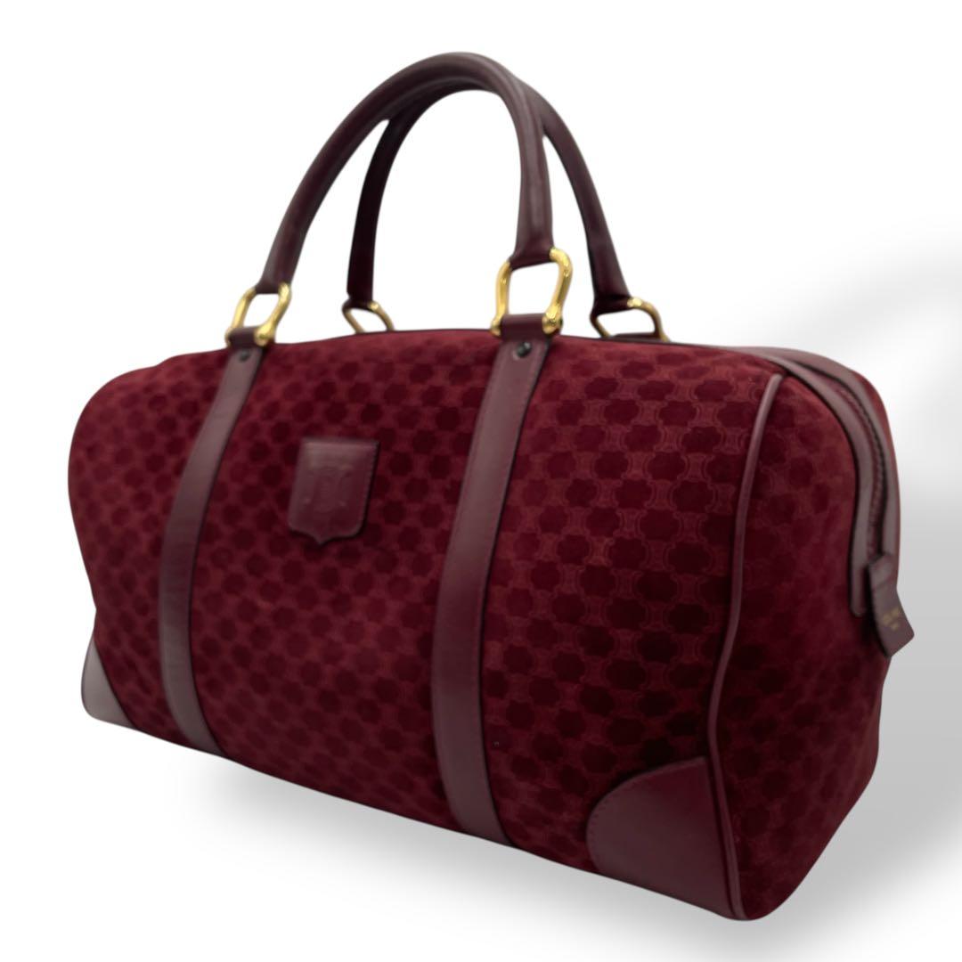 レア✨セリーヌ ヴィンテージ ボストンバッグ マカダム柄 スエード レザー