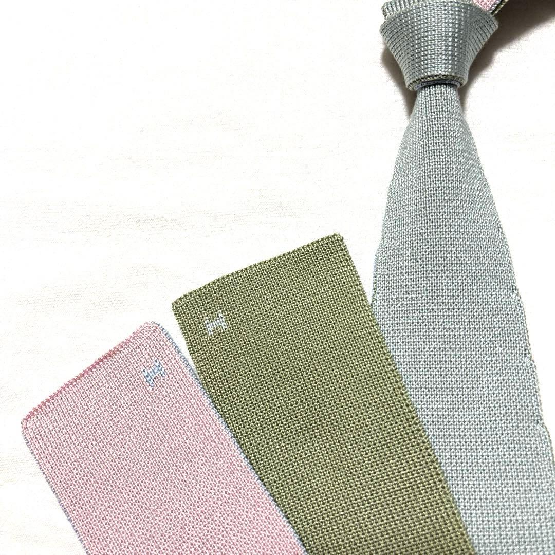 究極美品　エルメス　ネクタイ　4way リバーシブル　キャトルタン　箱付　袋付