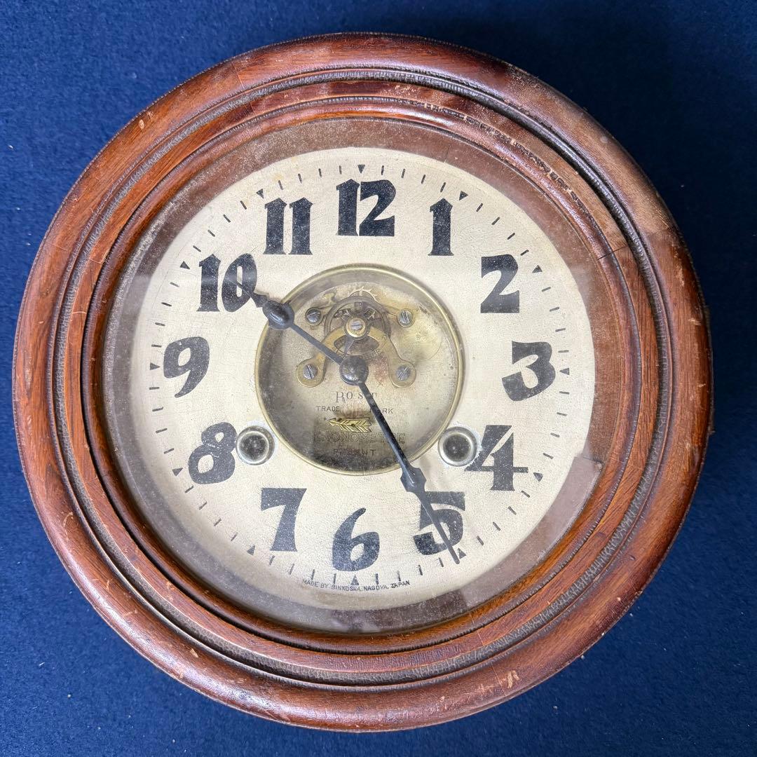 掛時計 ボンボン時計 丸型 BINKOSHA ゼンマイ時計 機械式 名古屋