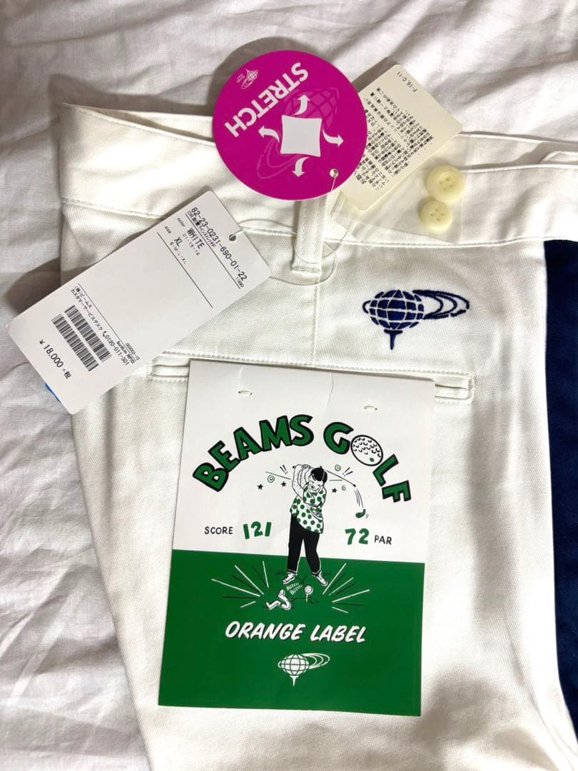 BEAMS GOLF ORANGE LABEL 側章ライン ストレッチパンツXL