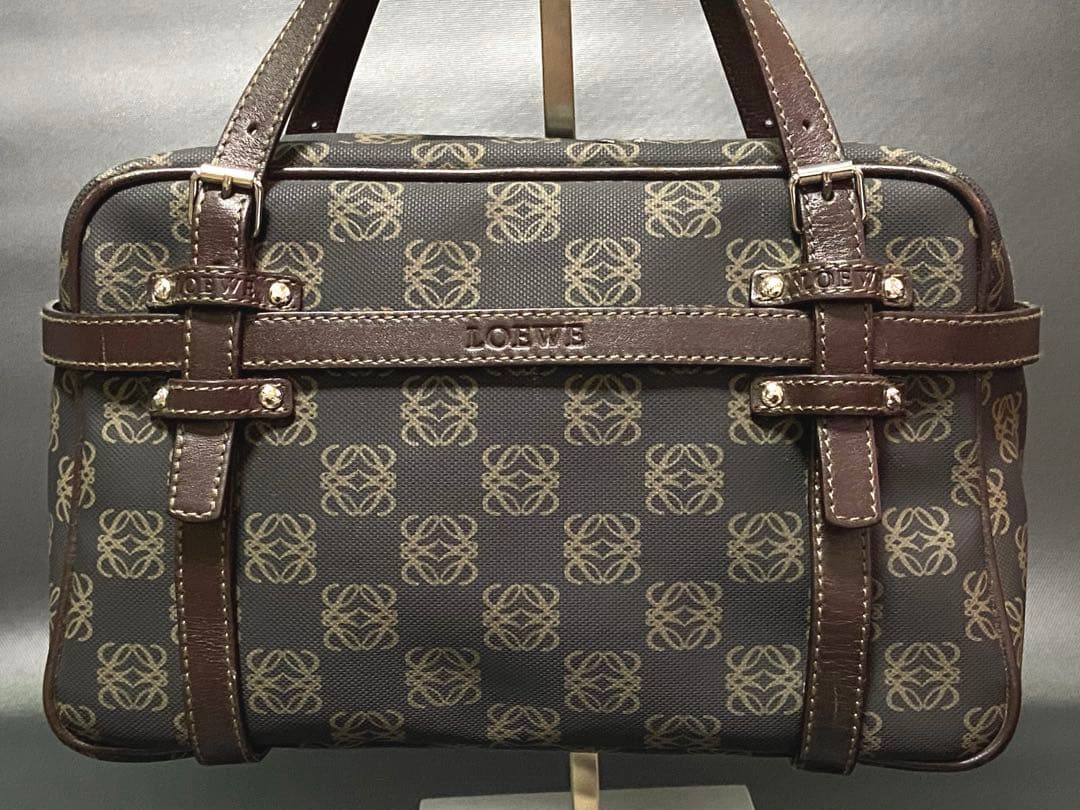 ロエベ ミニボストンバッグ アナグラム アマソナ ハンドバッグ PVC レザー