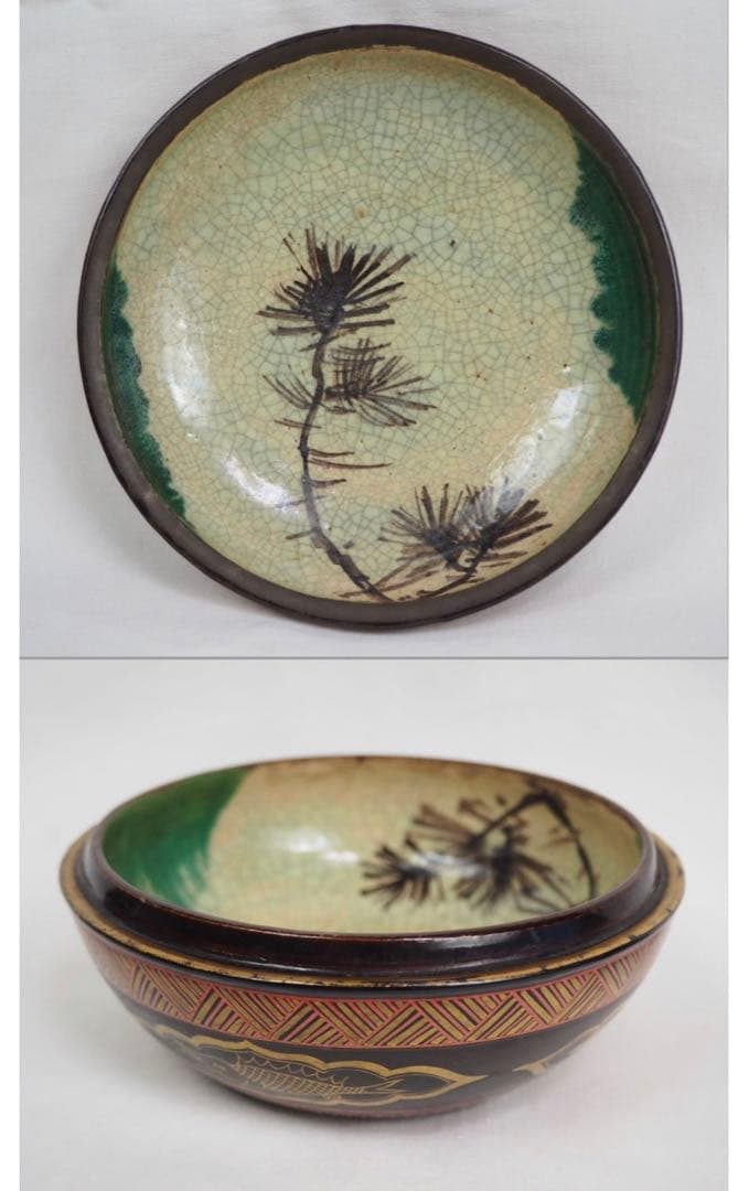 送料無料　江戸期豊楽焼『慶楽』銘　菓子器/食籠　箱付　本物保証　★大珍品★