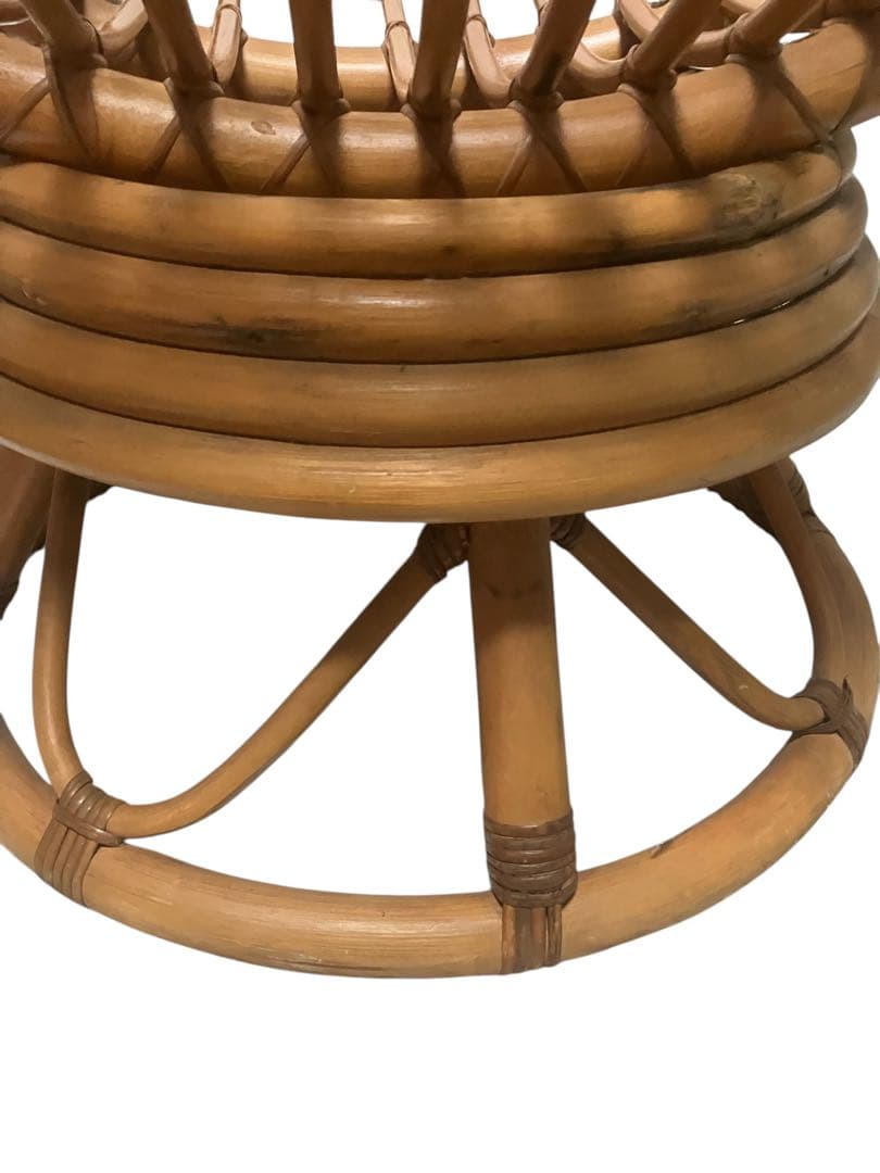 円形　ラタン　360°回転椅子　ソファ　アームチェア　アームチェア　肘付き椅子