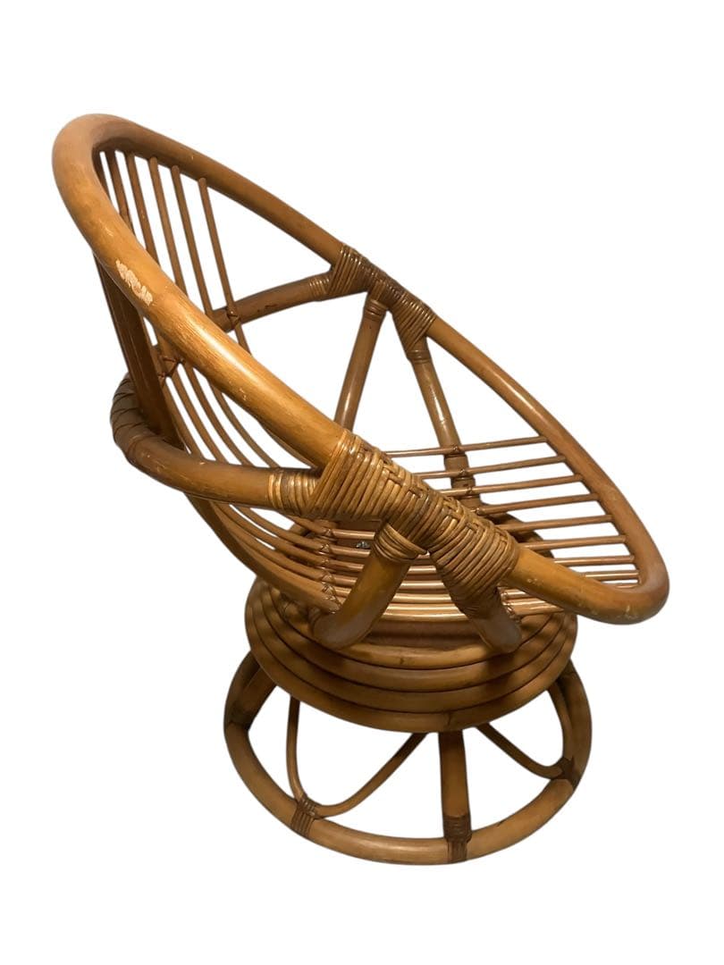 円形　ラタン　360°回転椅子　ソファ　アームチェア　アームチェア　肘付き椅子