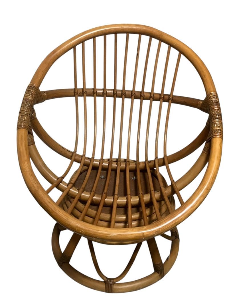 円形　ラタン　360°回転椅子　ソファ　アームチェア　アームチェア　肘付き椅子