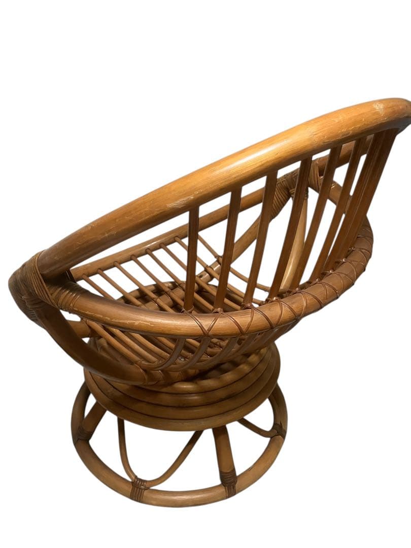 円形　ラタン　360°回転椅子　ソファ　アームチェア　アームチェア　肘付き椅子