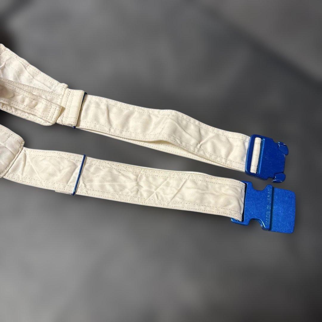 ポーター ウエストポーチ　RIDE 白　ブルー　近江ちぢみ