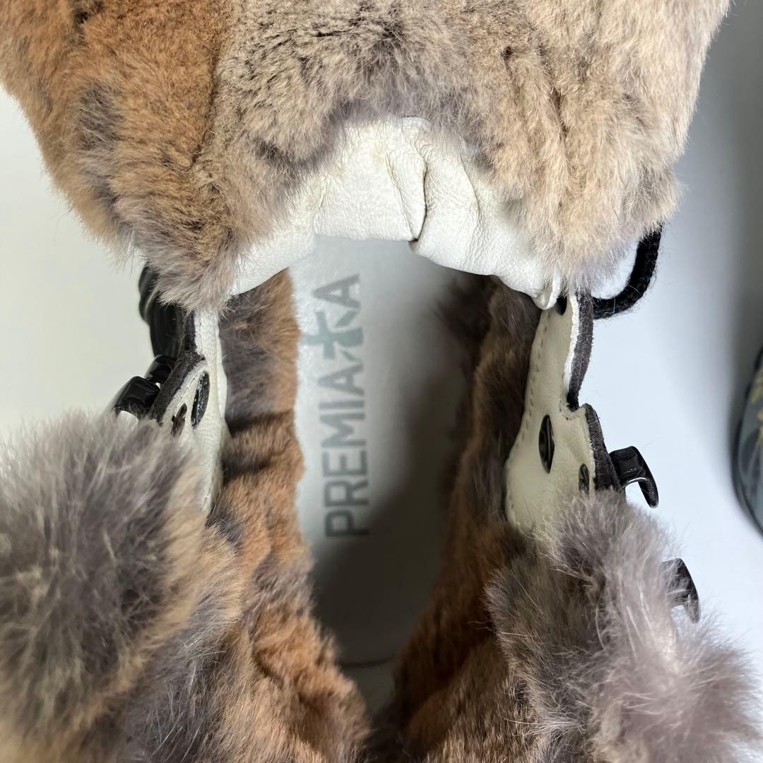 【未使用級】希少　PREMIATA リアルファー　ハイトップスニーカー　黒　26