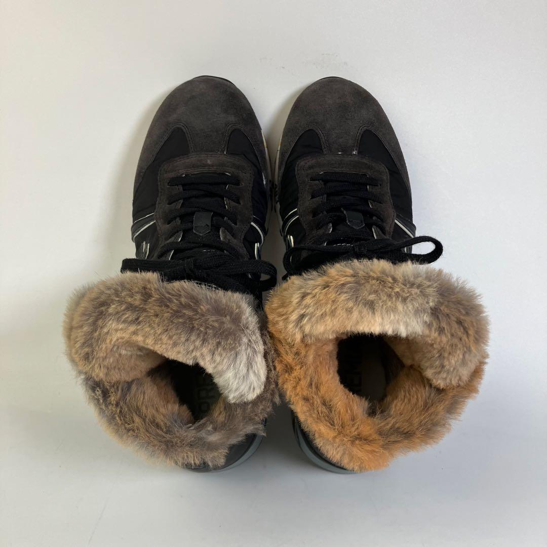 【未使用級】希少　PREMIATA リアルファー　ハイトップスニーカー　黒　26