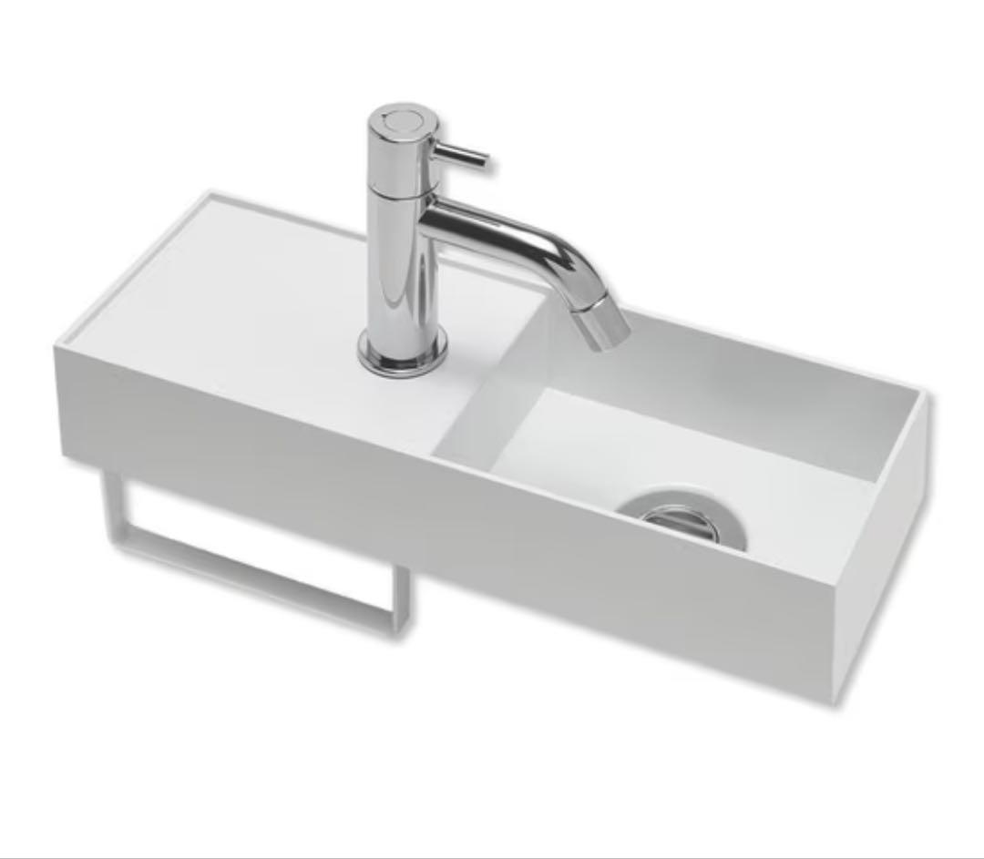 ミラタップ テハチ ホワイト ステンレス洗面ボウル