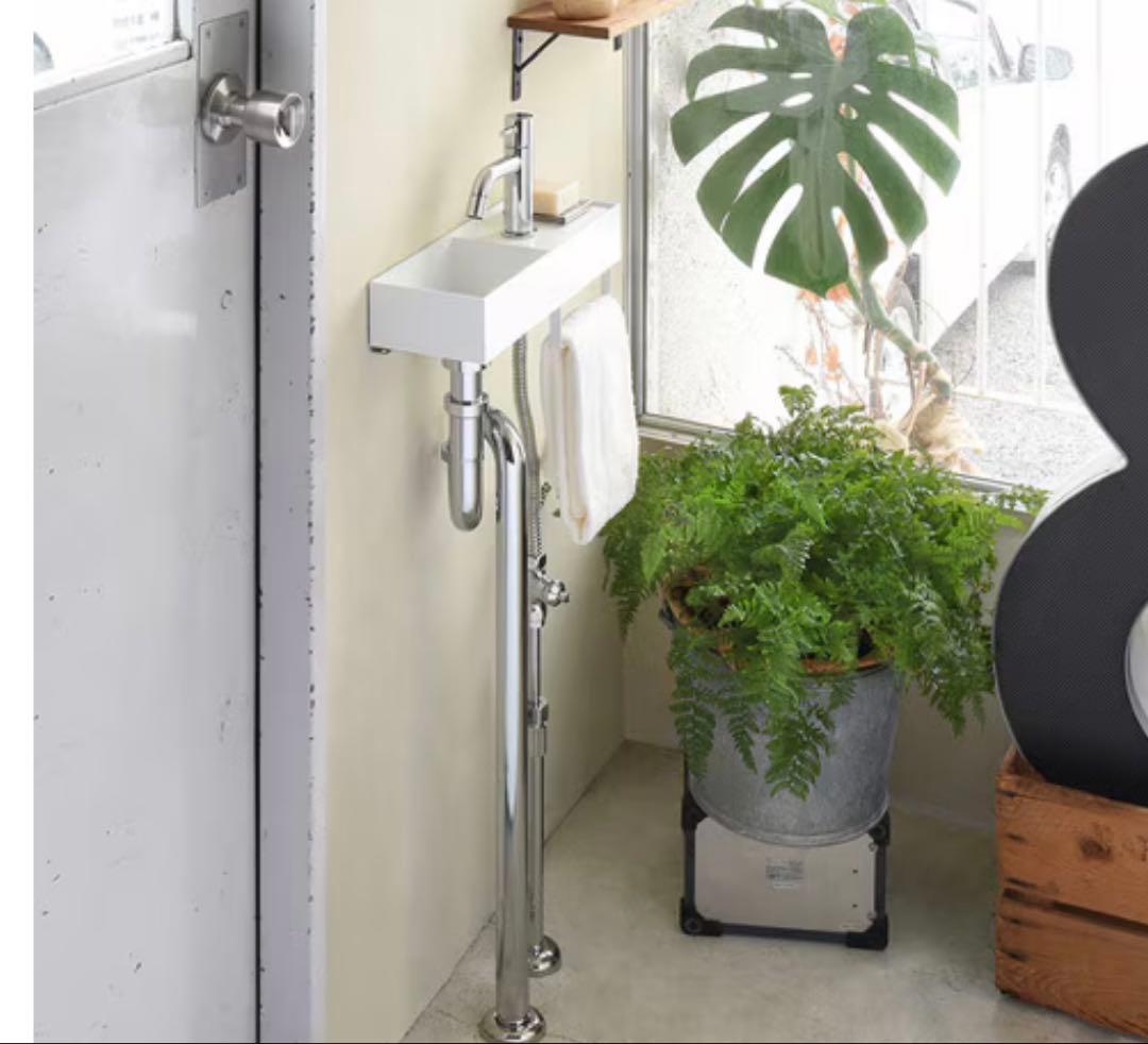 ミラタップ テハチ ホワイト ステンレス洗面ボウル