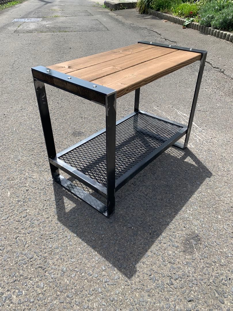 ☆送料込み☆アイアンスツール即購入OK サイドテーブル　男前　無骨　什器　花台