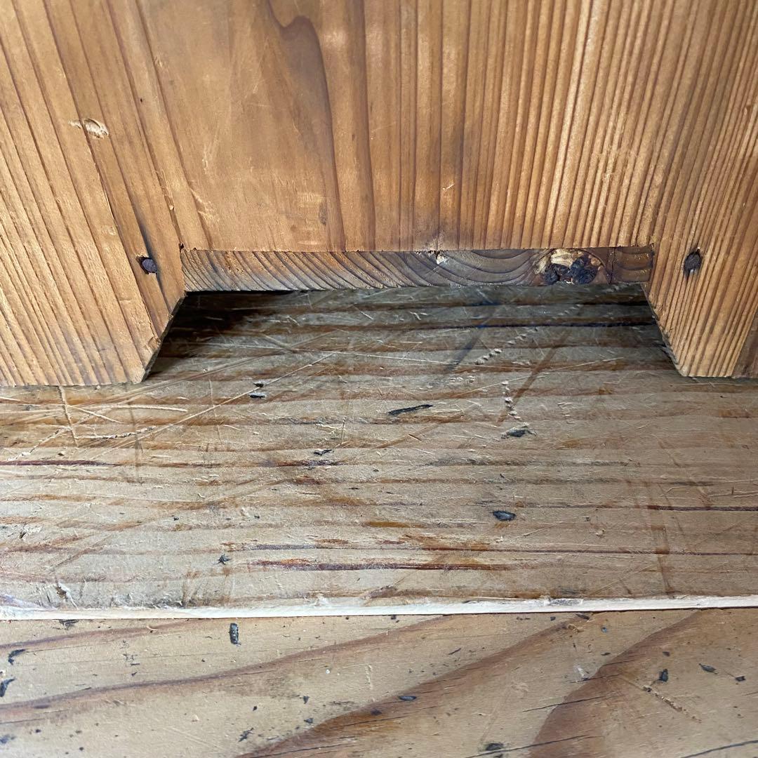 アンティーク 仕切り棚 チェスト 食器棚 書類棚 無垢材 無塗装 z939