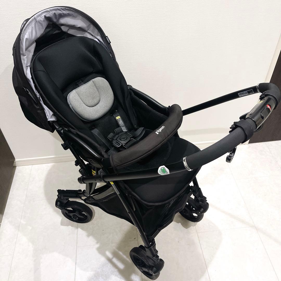 ピジョン Suuuto SB2 ベビーカー 両対面式 オールブラック 極美品